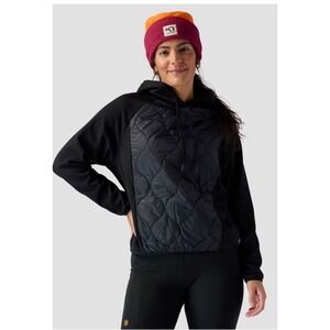 NWT Backcountry Women's Insulated Hoodie Sweatshirt in Black sz L Quilted